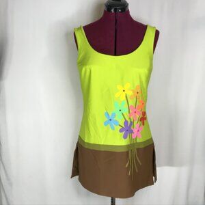 Vintage Deweese Design Swim Top Size 14 Bright 1960s
